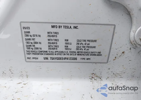 2023 Tesla Model Y Awd/Long Range Dual Motor All-Wheel Drive из США, поврежденный, VIN 7SAYGDEE4PA123306